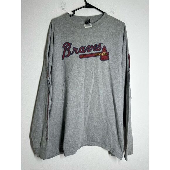 Nike Atlanta Braves Nike  Long Sleeve Shirt Size XXL Gray - Picture 1 of 11